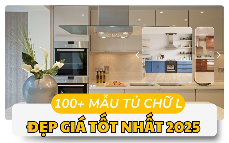 100+ Mẫu tủ bếp chữ L nhôm kính đẹp giá tốt nhất 2025