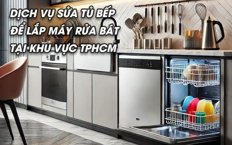 Dịch vụ sửa tủ bếp để lắp máy rửa bát tại TPHCM