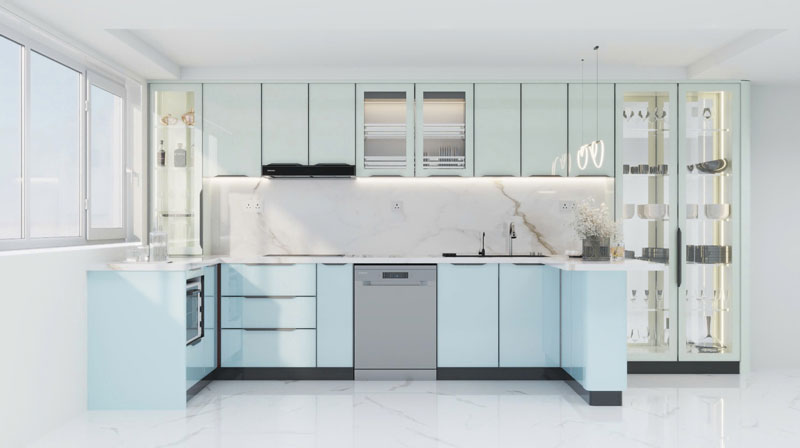 THIẾT KẾ TỦ BẾP KÍNH ĐẸP: BIẾN BẾP XỊN SÒ VỚI NGÂN SÁCH HẠN HẸP