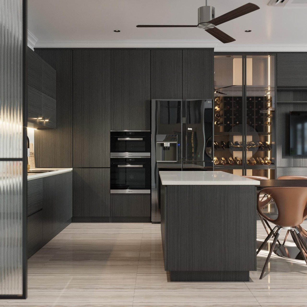 Hệ tủ bếp thiết kế sang trọng nhà chị Thư - quận 10