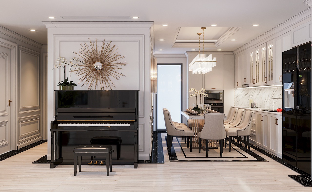 Vẻ đẹp thời thượng của hệ tủ bếp nhựa tân cổ điển tại Quận 6