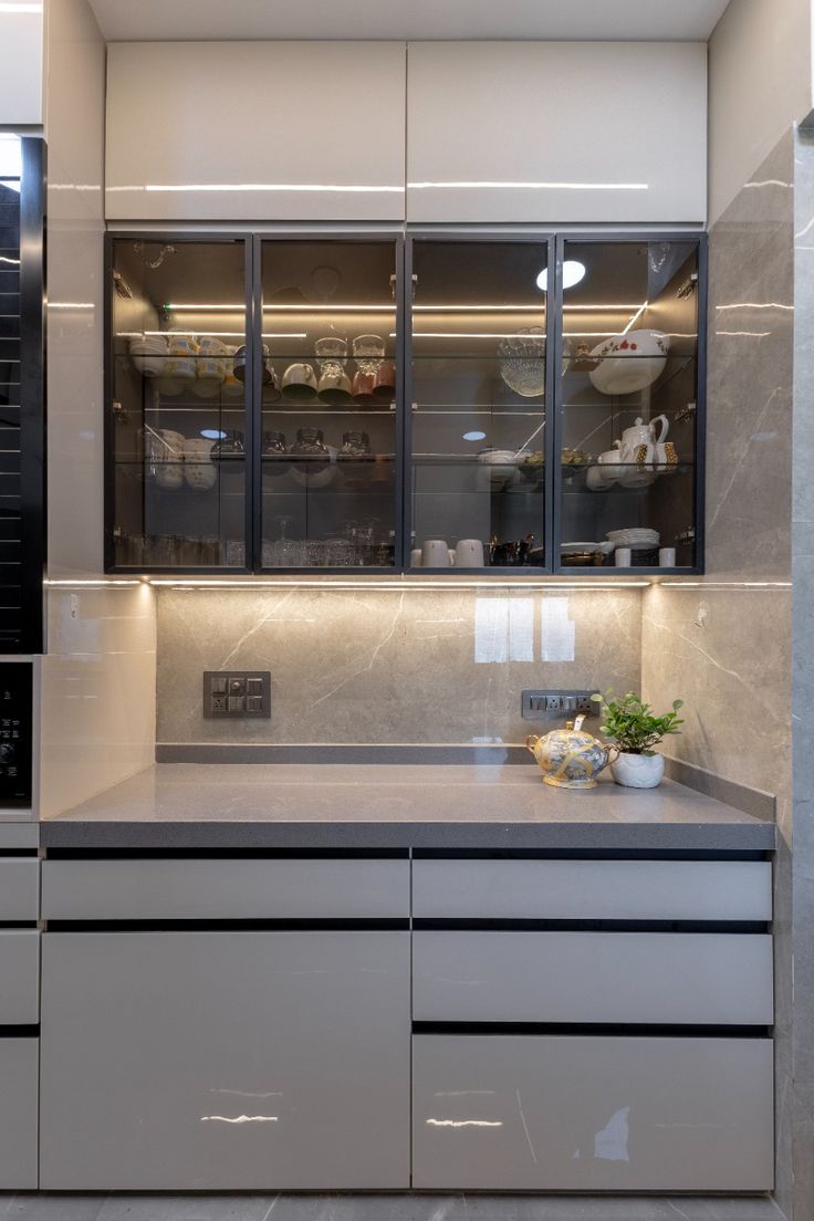 mẫu tủ bếp hiện đại chữ I