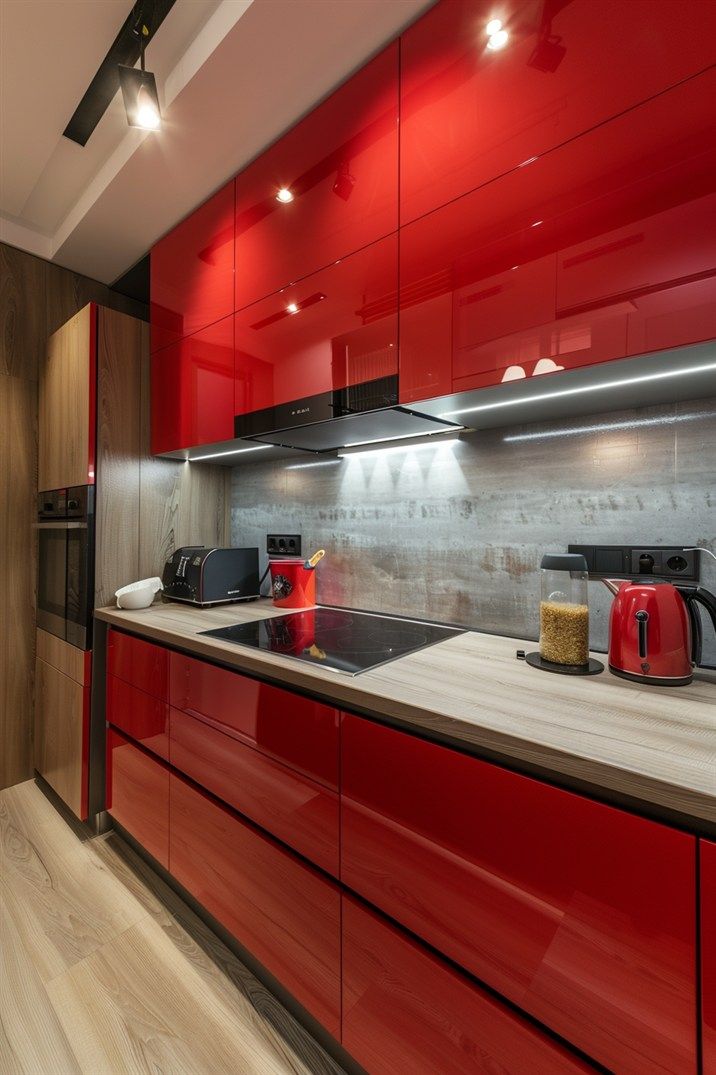 Tủ bếp kính cho người mệnh hỏa