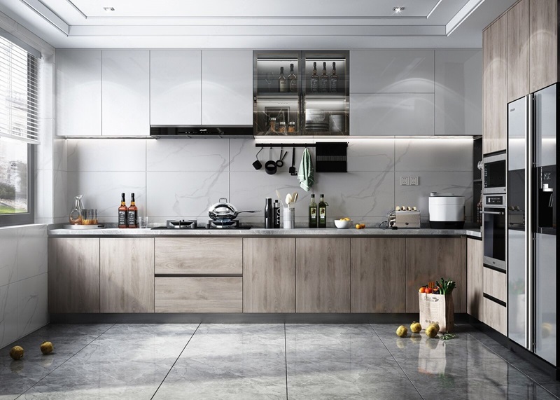 mẫu tủ bếp hiện đại chữ L