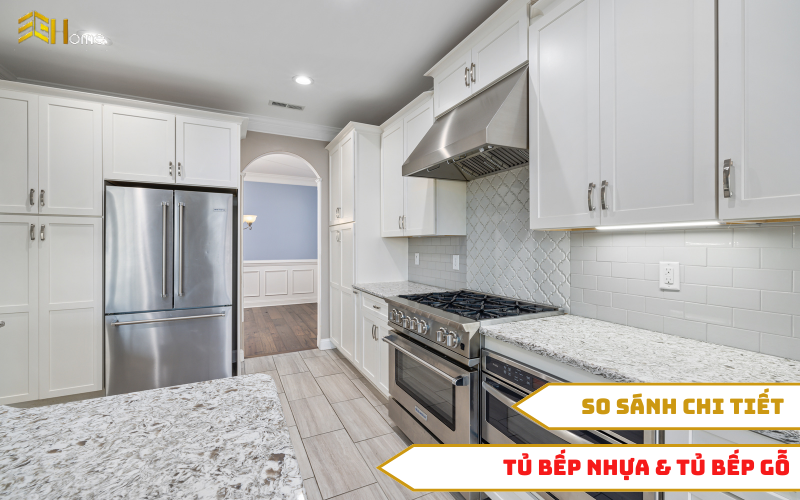 So sánh mẫu tủ bếp nhựa đẹp với tủ gỗ công nghiệp? Cái nào tốt hơn?