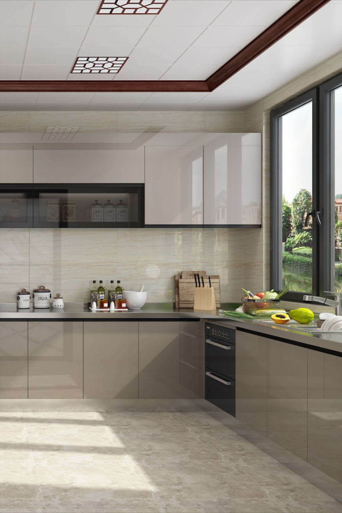 Tủ Bếp Acrylic Bóng Gương SGH – Sang Trọng Và Dễ Lau Chùi