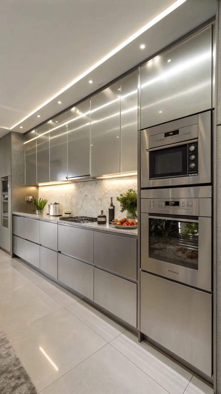 tủ bếp inox cánh kính cường lực