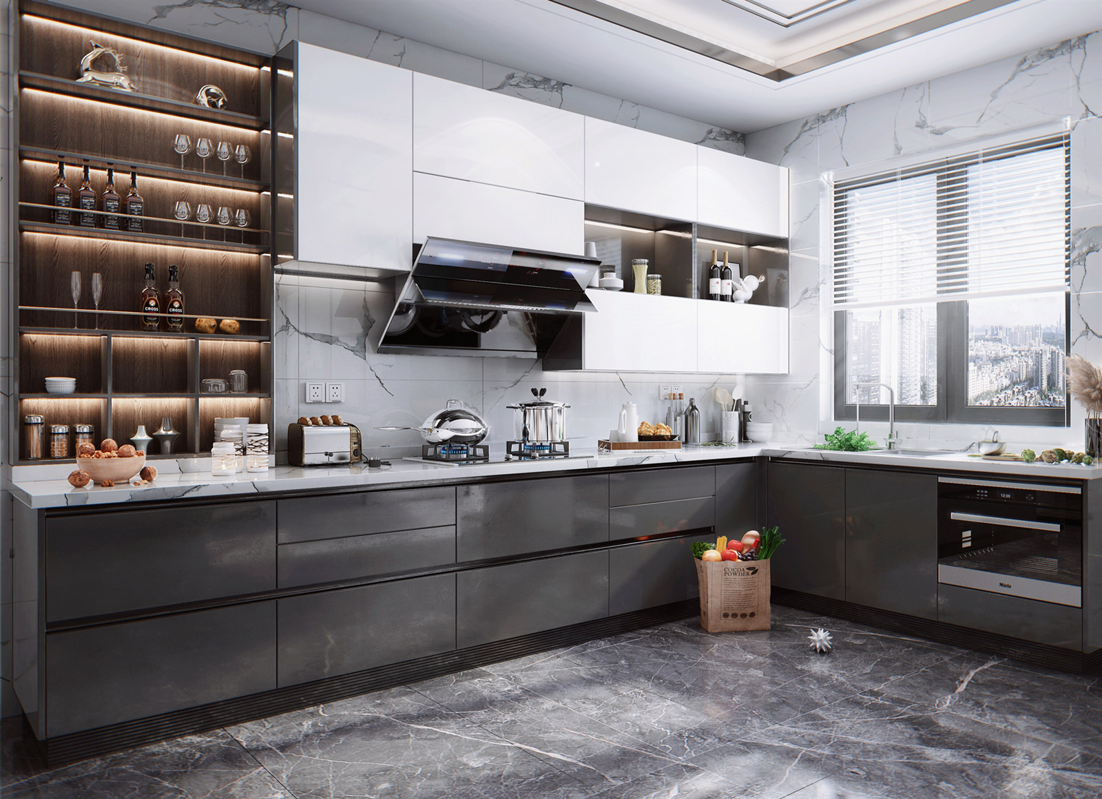 Tủ bếp nhựa picomat phủ acrylic