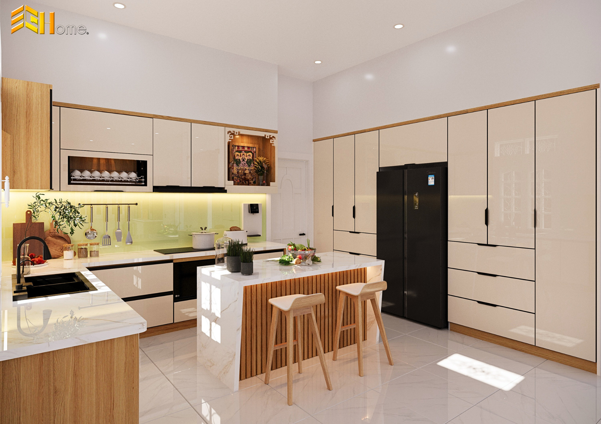 tủ nhôm cánh kính cường lực