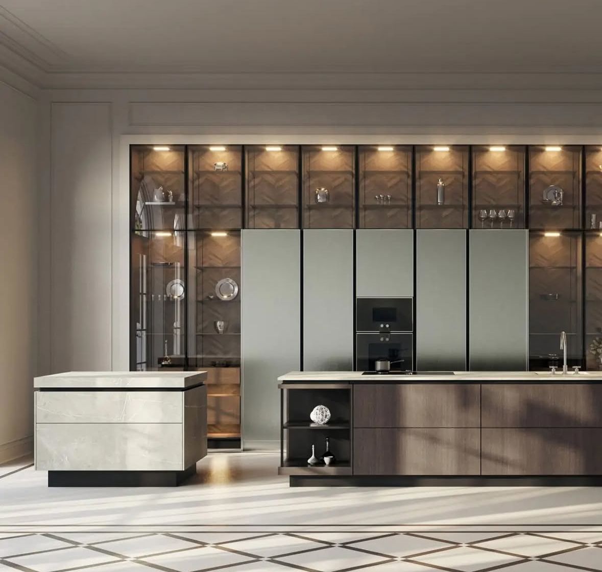 ưu điểm sử dụng tủ bếp kính