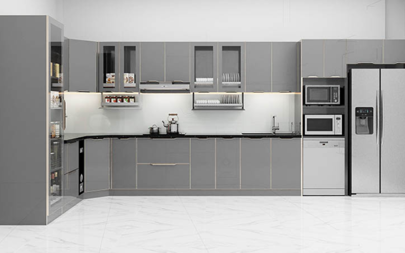 bếp inox cánh kính