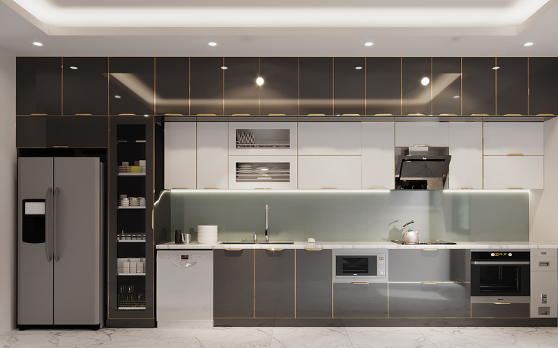 tủ bếp kính đẹp